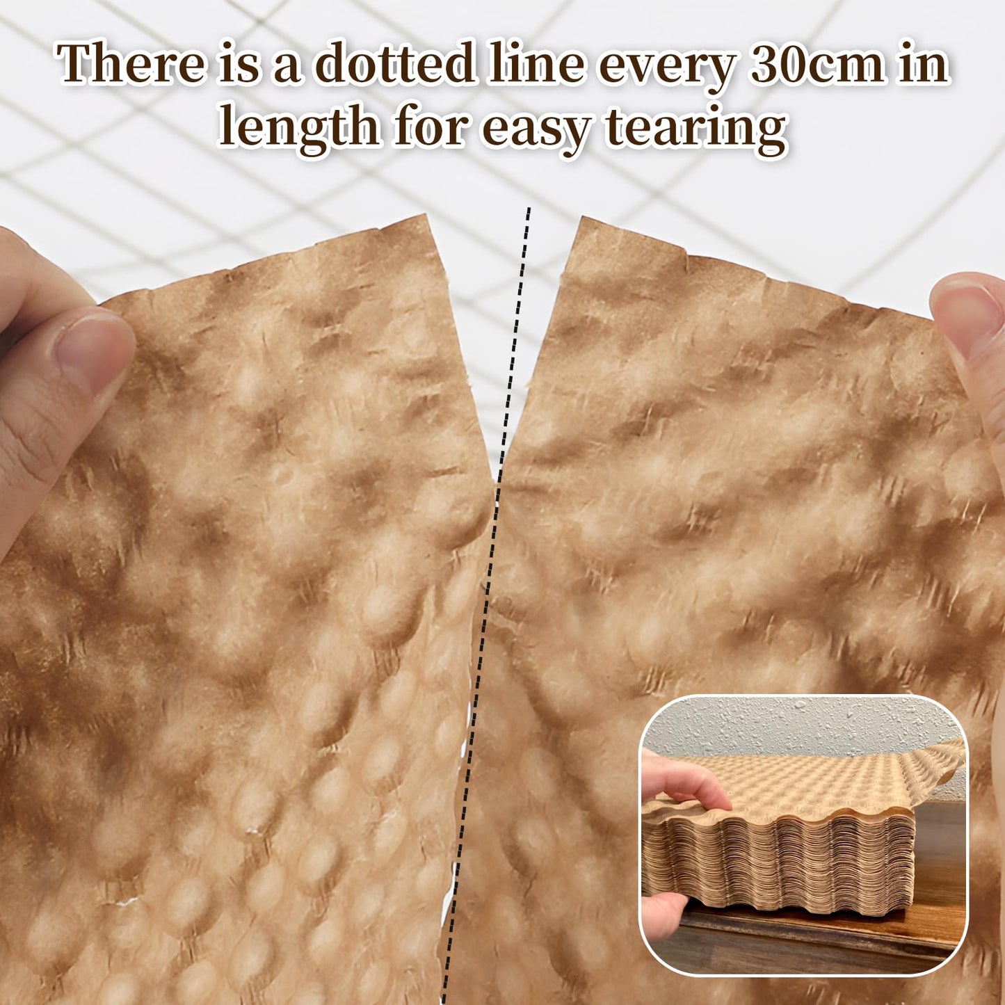 Bubble Paper Wrap 12in*98ft, Eco Cushioning Wrap, Alternative to Plastic Bubble, Packing Supplies for Moving Shipping and Storing Delicate Items