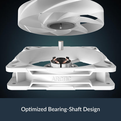 Arctic P12 Pro A-RGB (White) - Powerful Premium Fan, 120 mm PWM Fan with Y-Cable Splitter, 600-3000 RPM, 0 RPM <5% PWM, 5V Digital RGB, Fluid Dynamic Bearing, 4-Pin - White