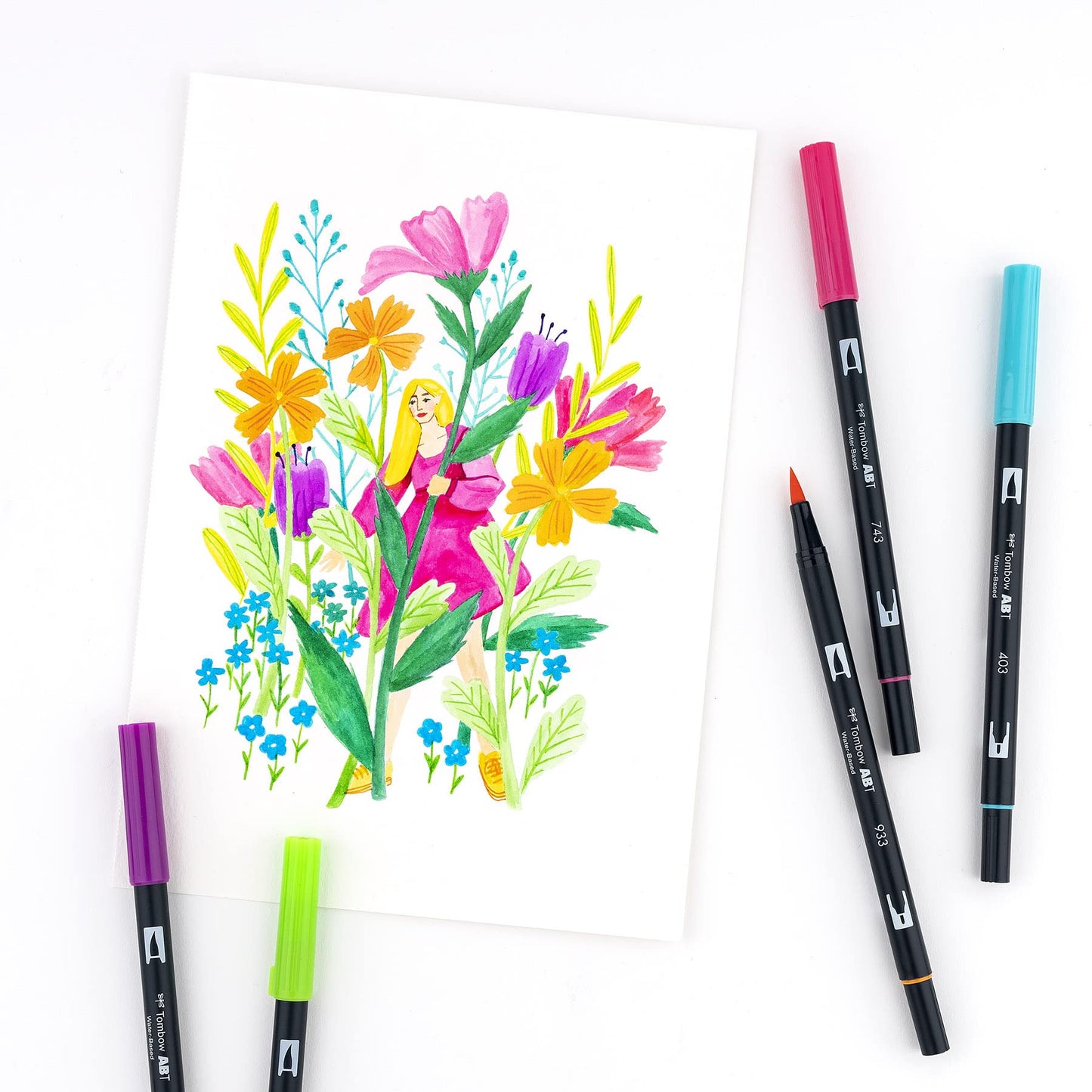 Tombow 56185 Dual Brush Pen Art Markers, Bright, 10-Pack
