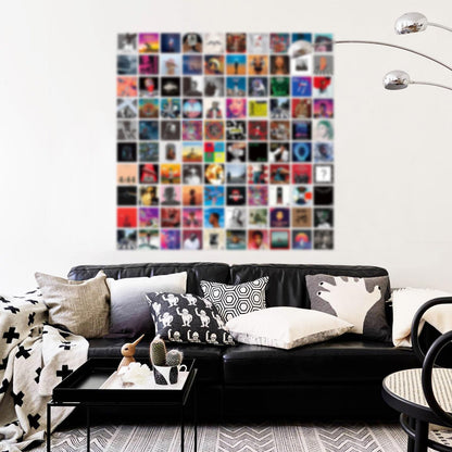 100 Pcs 5x5 Inch | Posters Wall Collage Kit for Room, Album Cover, Music, Rapper, Band, Wall Posters for Bedroom
