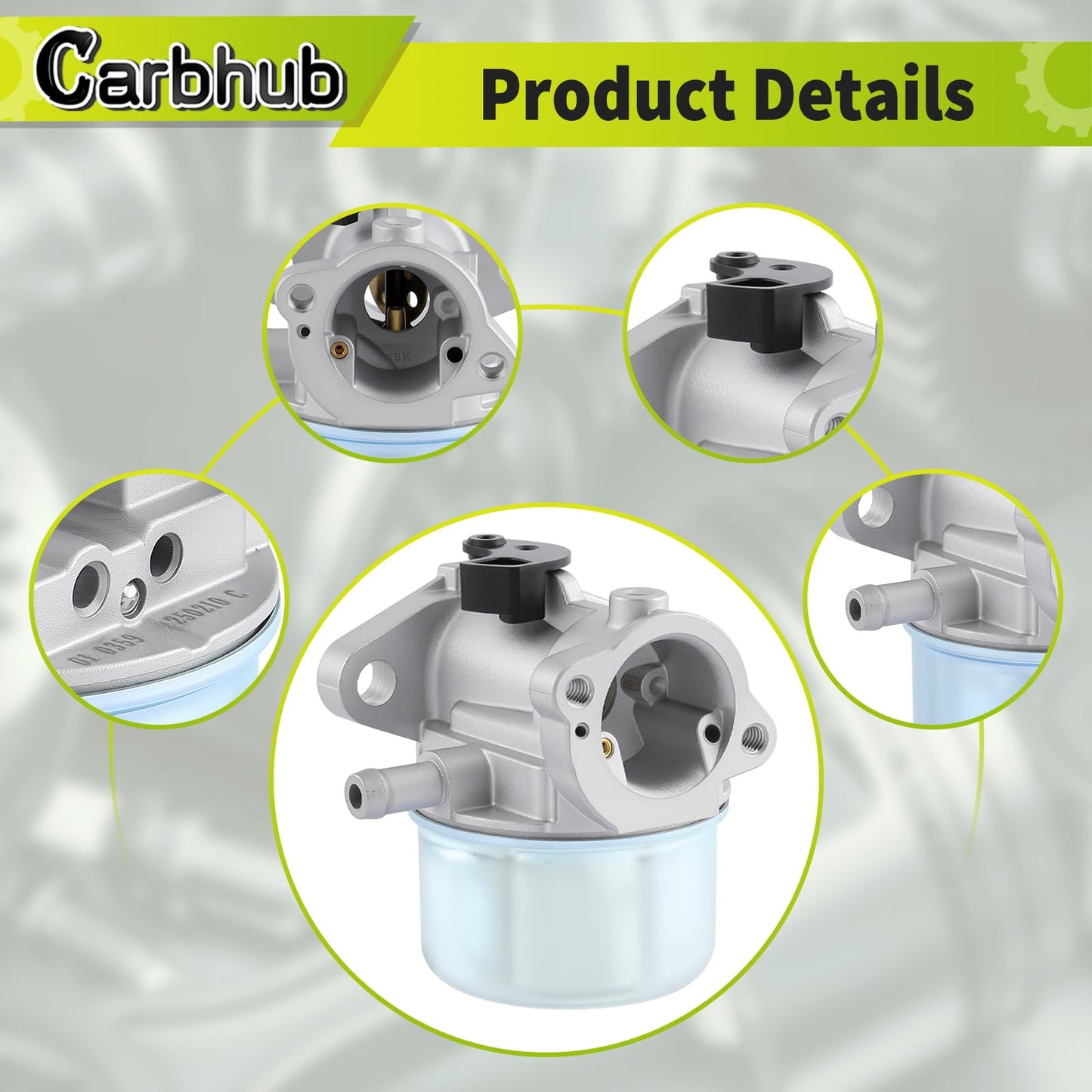 Carbhub 799868 Carburetor Fits 498170 497586 497314 698444 498254 497347 Models with Gasket and O-Ring, 4-7 hp Engines with No Choke (799868)