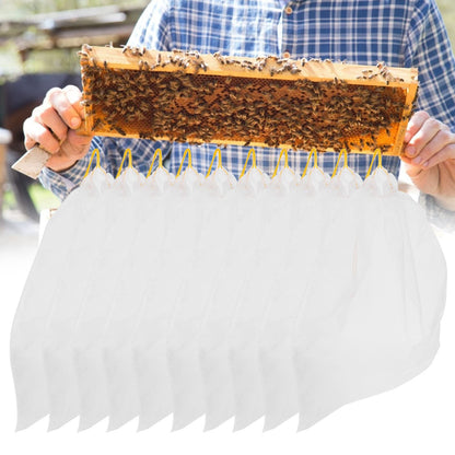 10PCS Honey Strainer Bags,Reusable Bee Honey Filter Bag,with Adjustable Drawstring,Mesh Nylon Strainer, Apiary Equipment,Washable Beekeeping Supplies for Wax Beer Nut Milk