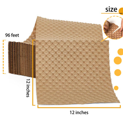Bubble Paper Wrap 12in*98ft, Eco Cushioning Wrap, Alternative to Plastic Bubble, Packing Supplies for Moving Shipping and Storing Delicate Items
