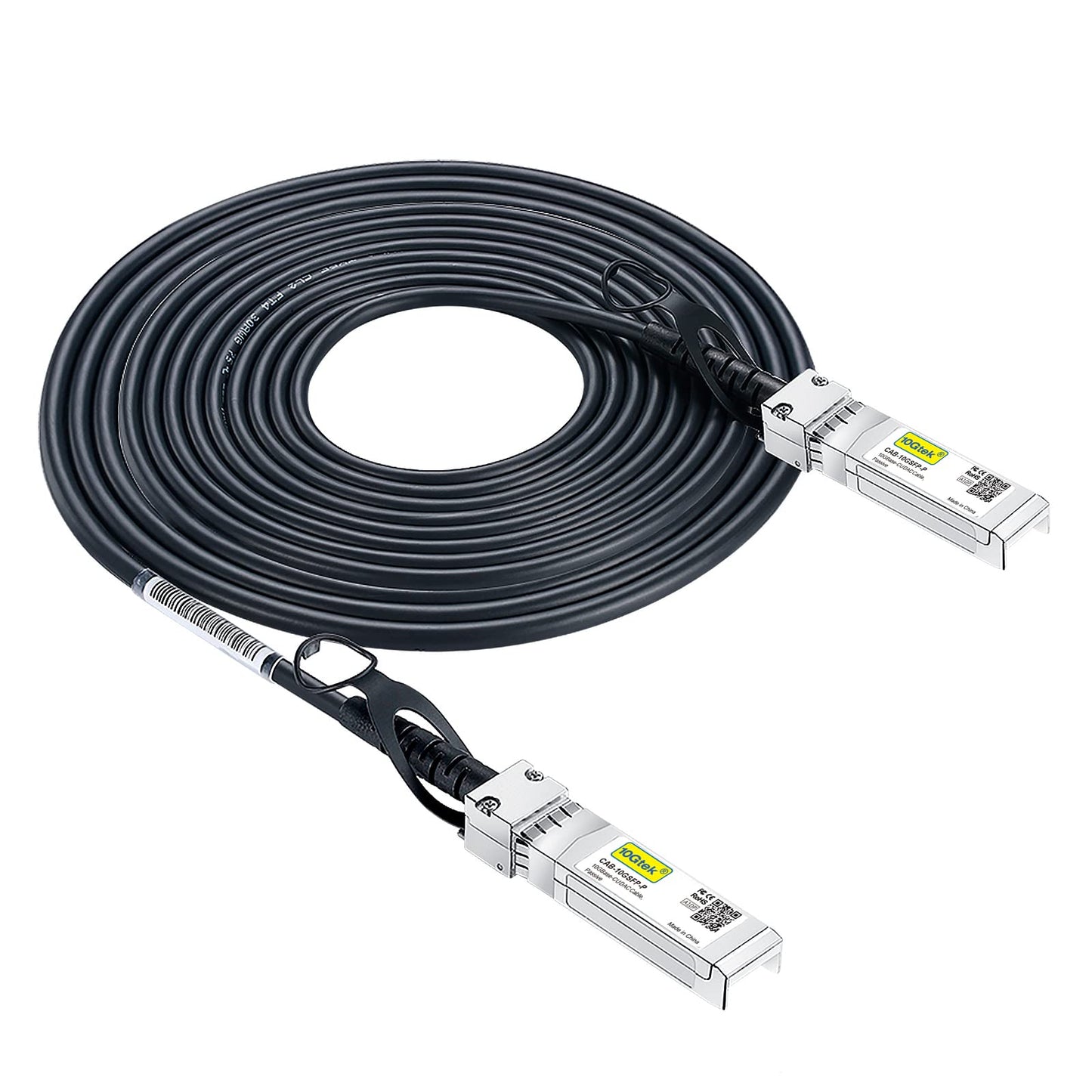 10Gtek SFP+ DAC Twinax Cable, Passive, Compatible with Cisco SFP-H10GB-CU5M,Ubiquiti UniFi, Meraki MA-CBL-TA-5M, Fortinet, Netgear, Mikrotik, ZTE Devices, and More, 5m(16.5ft)