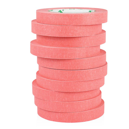 BOMEI PACK 10Rolls Pink Painters Tape, General Purpose Pink Masking Tape 0.75inch x 55yds, for Painting,Labeling,DIY Crafting,Decoration and School Projects, Total 550yds