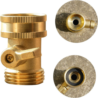 Xiny Tool Brass Garden Hose Shut Off Valve, Heavy Duty 3/4 Inch Solid Brass Garden Hose Shut Off Valve with 4 Extra Rubber Washers (4)