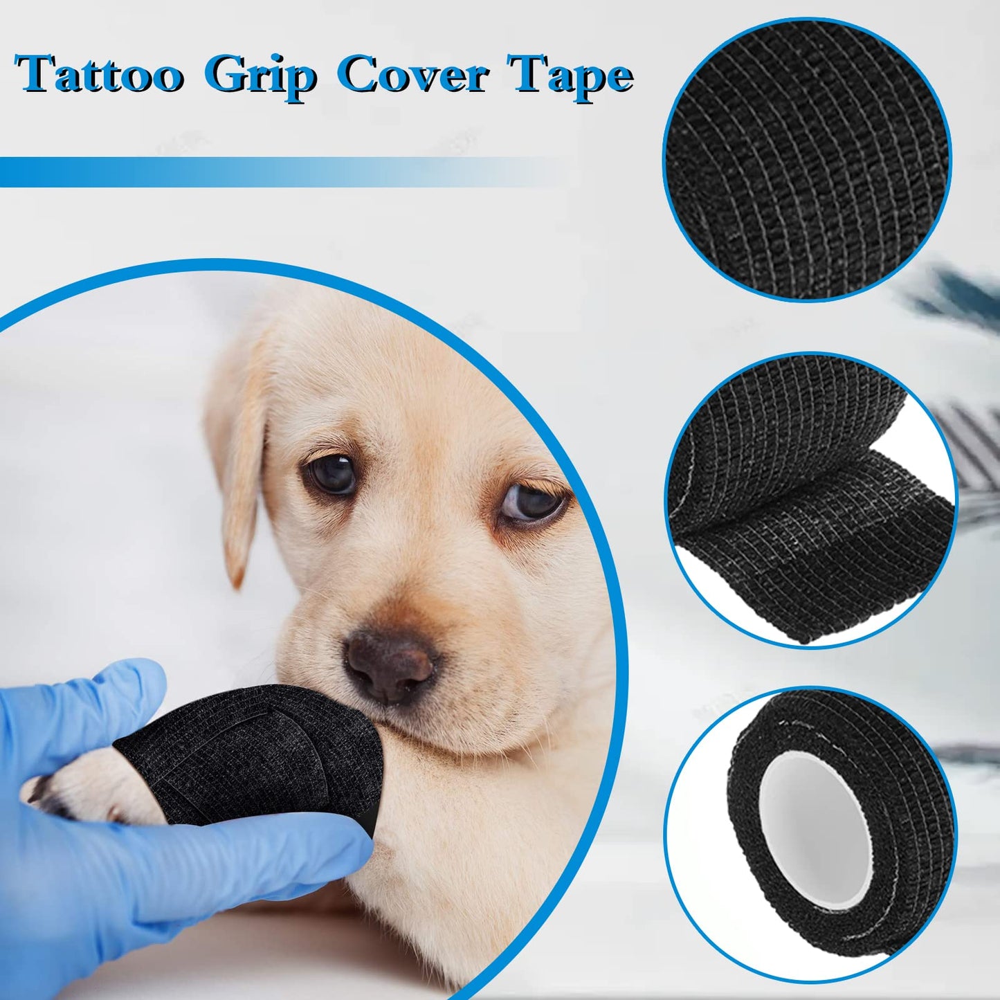 Self Adhesive Tape, CINRA 24 Pack 2” x 5 Yards Self-Adherent Cohesive Tape Tattoo Grip Wrap Cover Strong Sports Tape, Self-Adhesive Bandage Rolls Athletic Tape