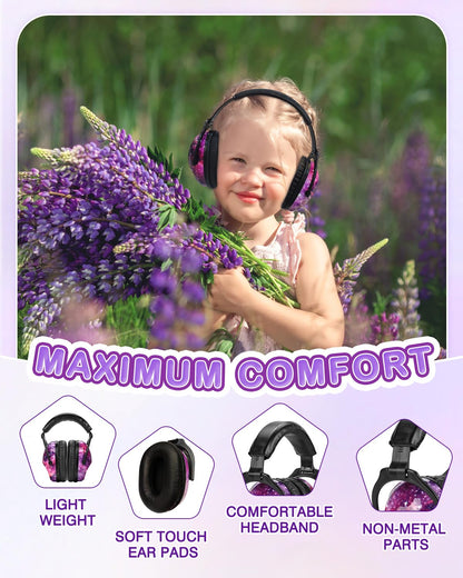 ZOHAN EM030 Kids Ear Protection Safety Ear Muffs for Concerts, Fireworks, Air Shows, Upgraded Adjustable Noise Reduction Hearing Protectors for Children Have Sensory Issues - Nebula Print