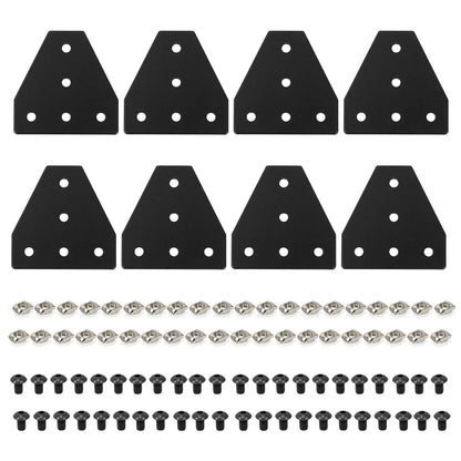 2020 Aluminum Extrusion Connector Bracket Set Included 8PCS Joint Plates,40Pcs M5 T-Slot Nuts and 40Pcs M5x8mm Hex Socket Cap Screw for 2020 Series Aluminum Profile 3D Printer Frame