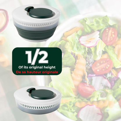 Starfrit Collapsible Salad Spinner 3L Capacity - Compact Storage - Basket Doubles as Colander - Bowl Can Be Used For Serving
