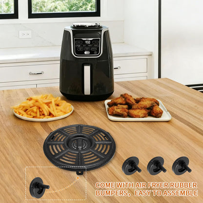 Air fryer Replacement Tray for Ninja AF101 4 QT AF161 Max XL AF150 XL 5.5 Quart Air Fryer, 8.2'' Round Food Grade Air Fryer Grill Pan Grill Plate Crisper Plate Accessories Parts Rack,Dishwasher Safe
