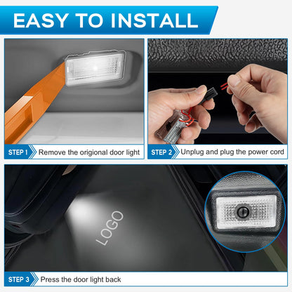 Avsty Puddle Lights for Tesla Model Y 3 X S, Upgraded No Fade Tesla Door Logo Lights (2 Pack)