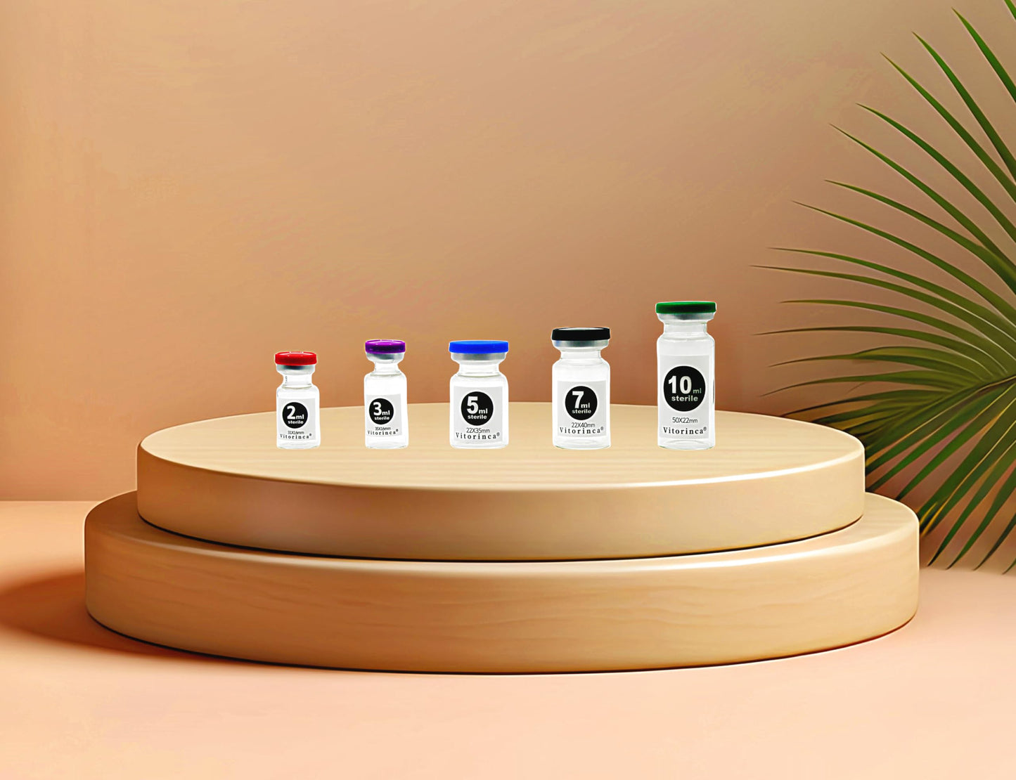 Vitorinca 10ml Sterile Glass Vials, 10 Packs-10ml Sterile Empty Vial with Self-Healing Injection Port and Flip Top Cap, Sterile Package