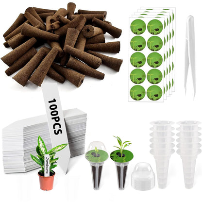 251PCS Seed Pod Kit for Aerogarden, Hydroponics Growing System for Garden Indoor, Grow Anything Kit for Hydroponics, 60 Grow Sponges, 60 Pod Labels, 15 Baskets, 15 Domes,100 Plant Labels, 1 Tweezers
