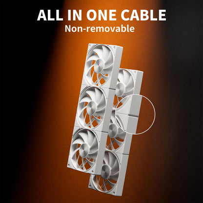 upHere U3T3-1650 pwm,High Performance Cooling Fan,4-Pin,1650 RPM (360mm,White)