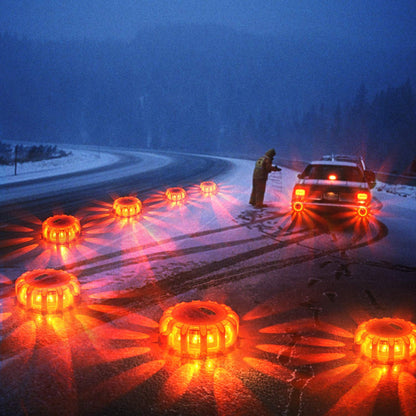 Tobfit LED Road Flares Portable Emergency Lighting Flare Kit with Magnetic Base & Hook for Car and Boat (Set of 4) (4)