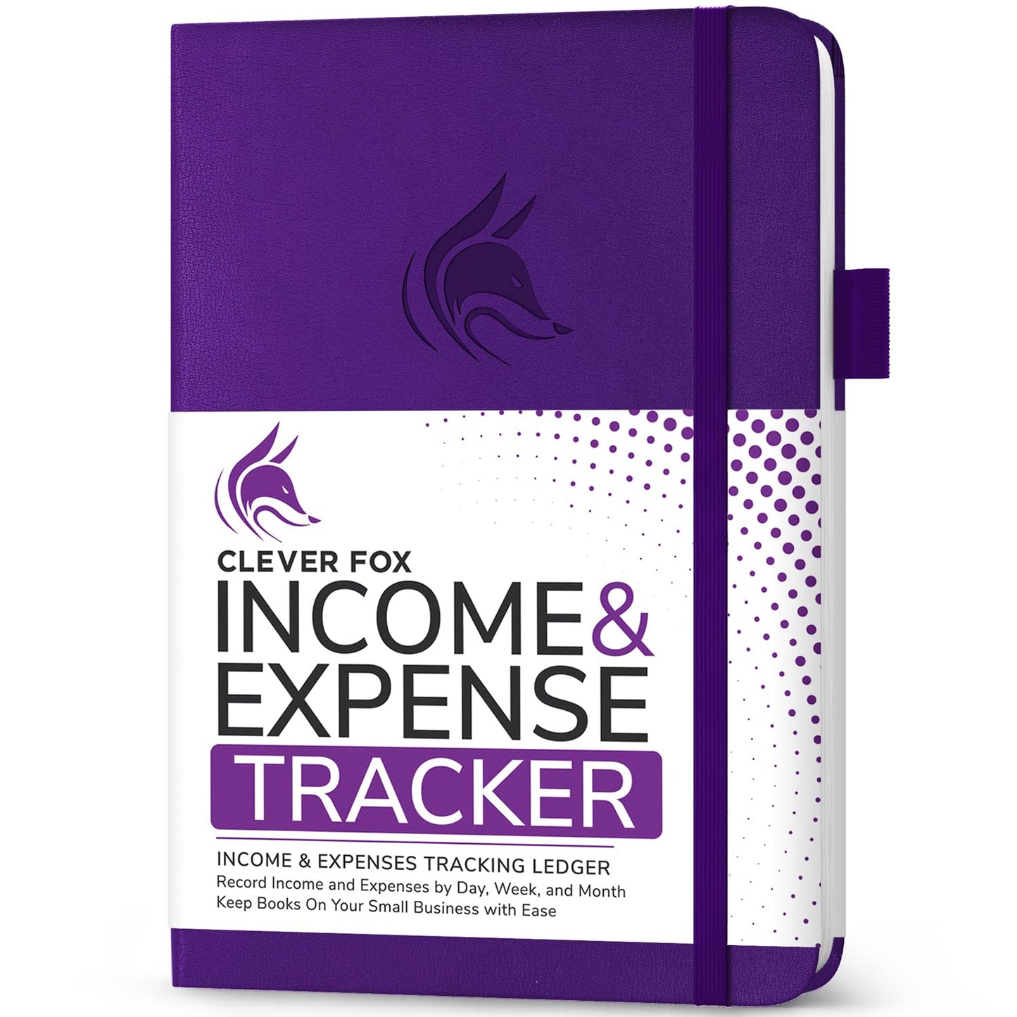 Clever Fox Income & Expense Tracker – Accounting & Bookkeeping Ledger Book for Small Business – Income & Expense Record Notebook with Receipt Pocket – Undated, A5, 5.8″ x 8.3″, Hardcover (Purple)