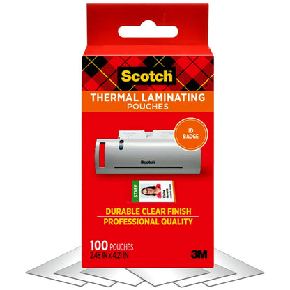 Scotch Thermal Pouches 2.32 x 3.70 Inches Business Card, 100 Pouches (TP5851-100)