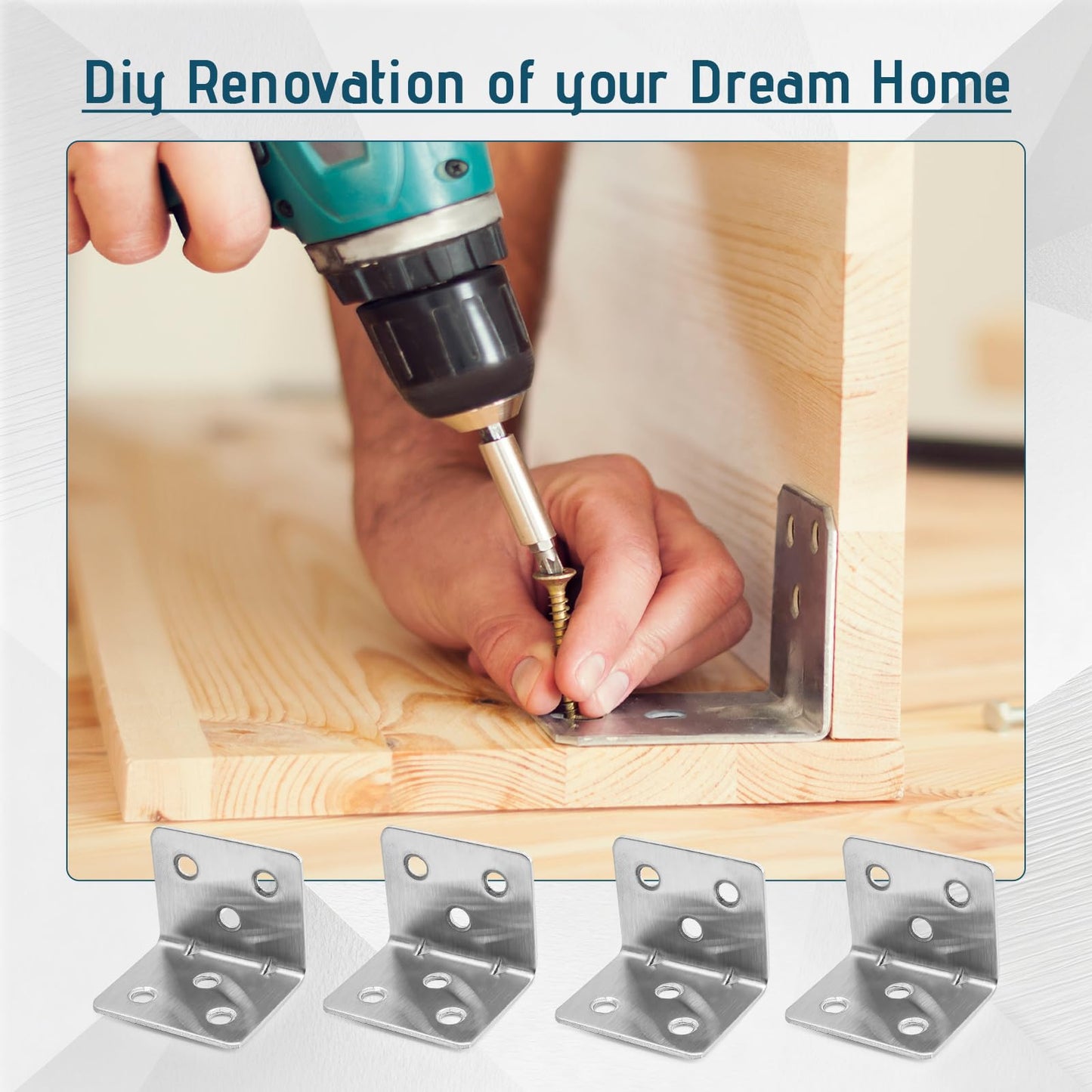 30 Pcs Heavy Duty Iron Corner Brackets, 2"x2"x2" White L Shape Corner Braces, 90 Degree Right Angle Metal Brackets for Wood Furniture, Shelves, Cabinets, Beds, DIY Projects