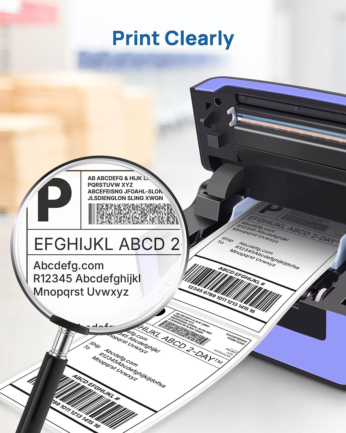 POLONO Genuine 4" x 6" Direct Thermal Shipping Label, Thermal Label (Pack of 500), Perforated Fanfold Labels Compatible with POLONO PL80E, PL70E, PL60 Label Printer, BPA & BPS Free, Commercial Grade