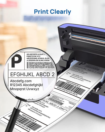 POLONO Genuine 4" x 6" Direct Thermal Shipping Label, Thermal Label (Pack of 500), Perforated Fanfold Labels Compatible with POLONO PL80E, PL70E, PL60 Label Printer, BPA & BPS Free, Commercial Grade
