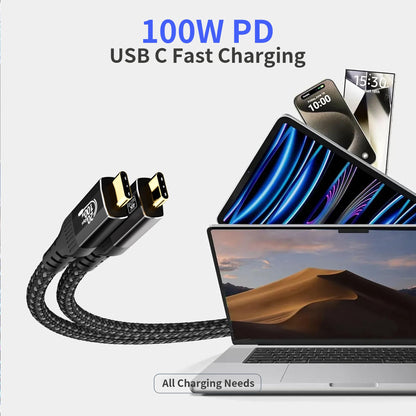 USB c Cable 10ft/3m Compatible with Thunderbolt 4/3, USB 3.2 Gen 2 20Gbps High Speed Data Transfer, 100w Fast Charging & 4K@120Hz USB C Video Cable for Monitor,dispaly Cord