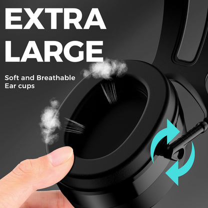ProCase Extra Large SNR 37dB Noise Cancelling Ear Muffs, Ear Hearing Protection for Adults Men, Wide Size Adjustment and Comfortable Noise Cancelling Headphones for Shooting Woodworking -Black