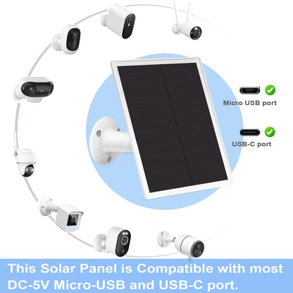 Solar Panel for Security Camera Outdoor, Solar Panel Charger for Rechargeable Battary Powered Surveillance Camera, IP65 Waterproof,13ft Cable，360°Adjustable Mounting (1)