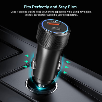 USB C Car Charger[5Pack], Bangfun 36W Dual Port 12V USB Car Charger PD&QC 3.0 Fast Charge Car Phone Charger Cigarette Lighter Adapter for iPhone 15 14 13 12 11 Pro Max,Samsung S24/A15/A53, Pixel 6 7