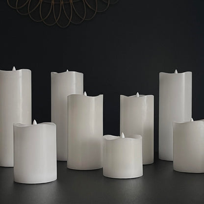 Stonebriar 3 Count White Real Wax 3x4 Flameless LED Pillar Candles with Remote and Timer