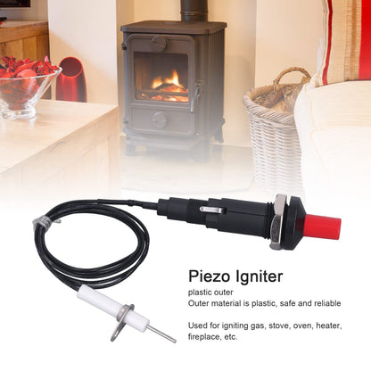 Push Button Piezo Igniter Piezo Spark Ignition 1 Out 2 Ignitor Electrode with 1 Meter Wire for Gas Stove Fireplace Oven Heater Barbecue Camping