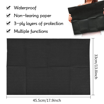 Rayyl Dental Bibs 125Pcs Disposable - Professional Waterproof Tattoo Supplies, Absorbent Table Covers & Beauty Procedure Pads | Multi-Use for Piercing, Eyelash Extensions, Skin Protection Hygiene Essentials