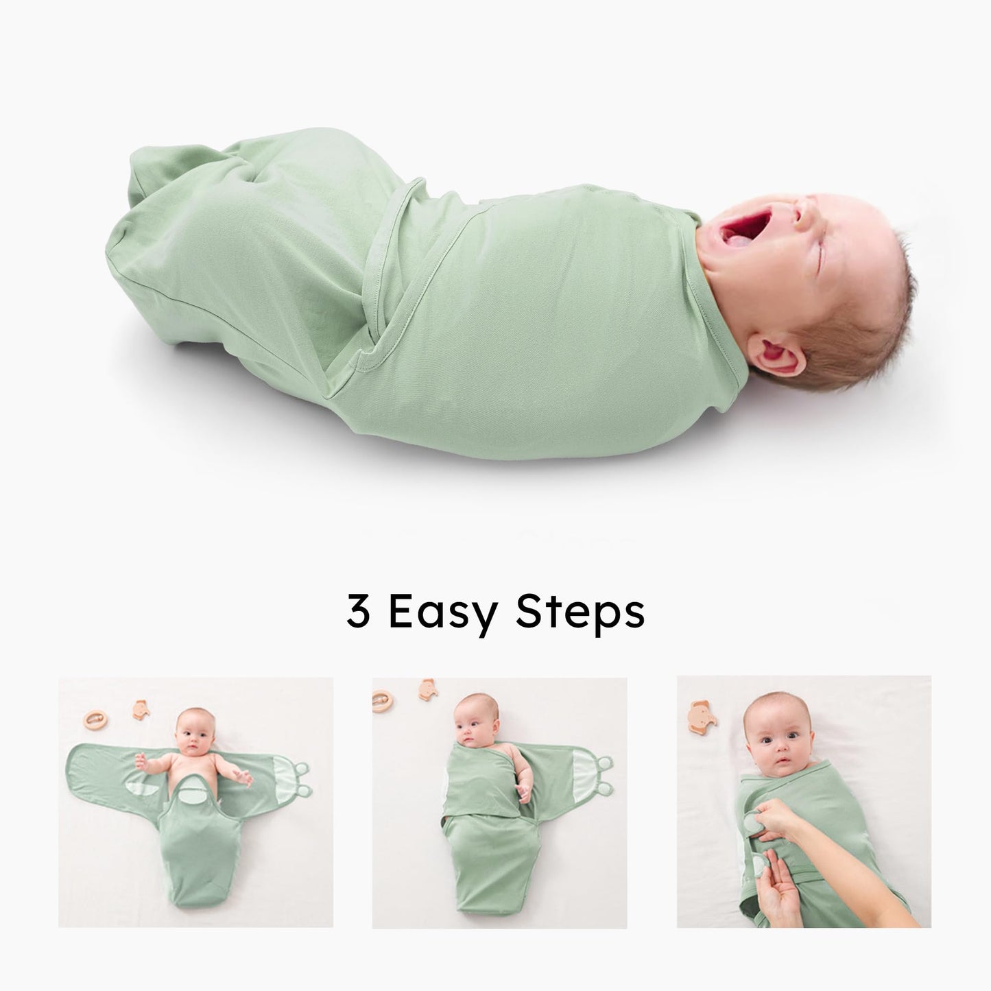 Yoofoss Baby Swaddles 0-3 Months 100% Organic Cotton Newborn Swaddle Blanket 3 Pack Tog 0.5 Adjustable Swaddle, Breathable Soft Swaddle Sack (Small)