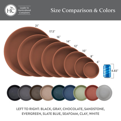The HC Companies SLI14000A34T020LRESS Classic Round Plastic Plant Saucer, 14", Sandstone