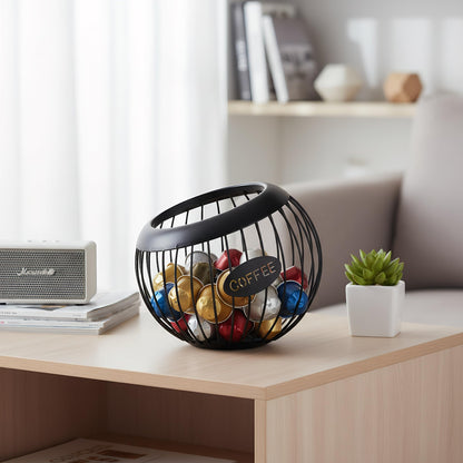 TOPZEA Coffee Pod Holder, Large Capacity K Cup Holder Metal Coffee Capsule Storage Basket, Espresso Pods Organizer for Counter, Bar Station Accessories