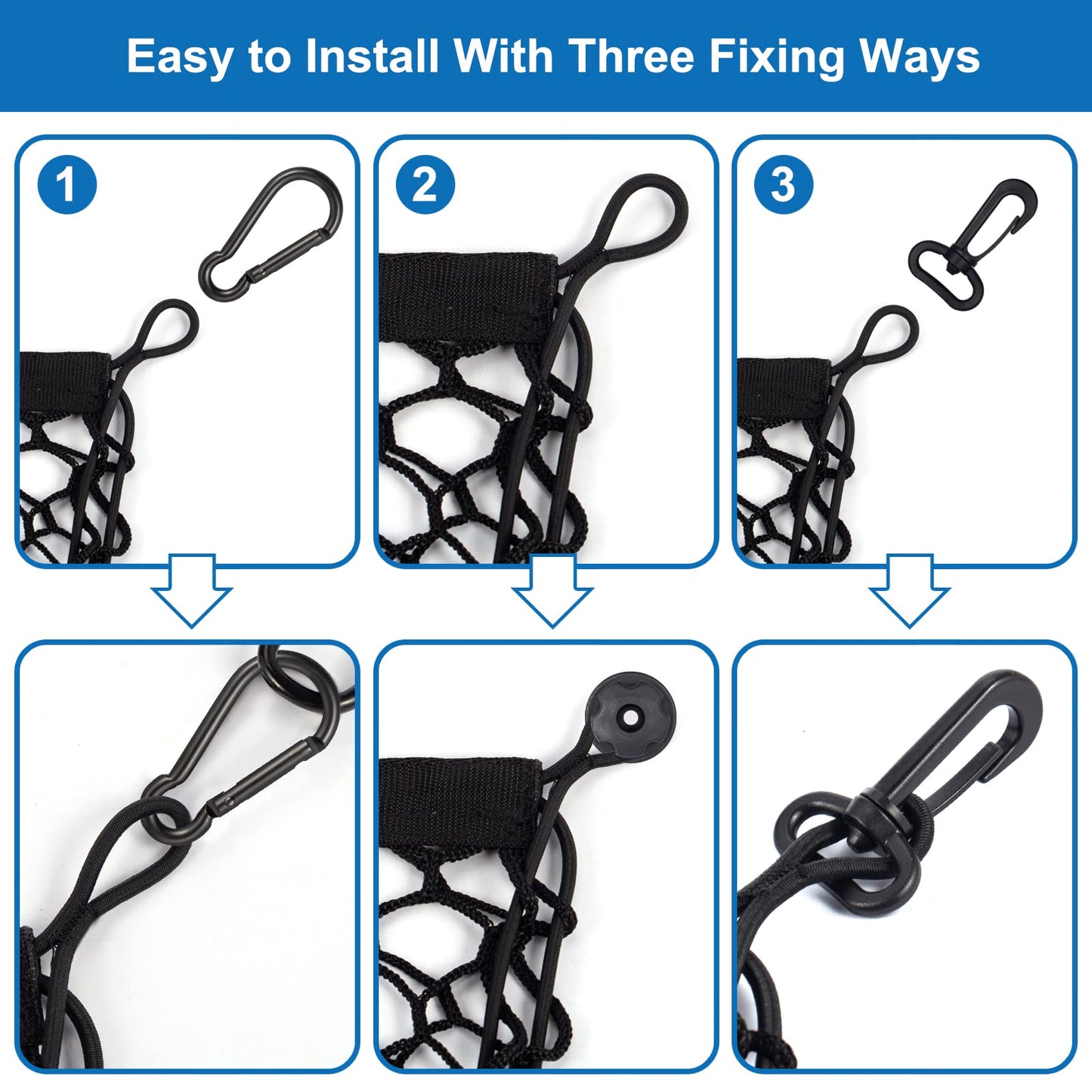 Cargo Net for Pickup Bed, Fit for Ford F150/F250, Chevy Silverado, GMC Sierra, 18"x50" Heavy Duty Elastic Cargo Organizer