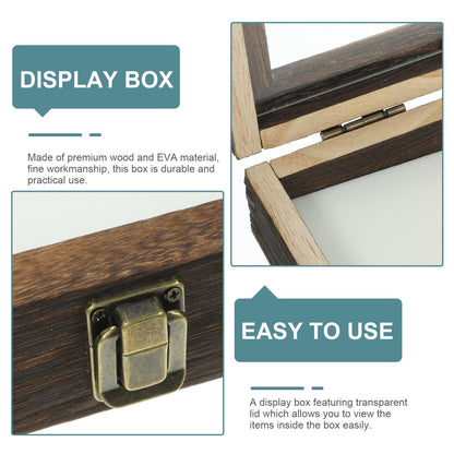 VILLFUL Wooden Insect Specimen Display Box 12.2X8.66X1.57 Inch with Transparent Lid for Butterflies and Plant Specimens Desktop Showcase