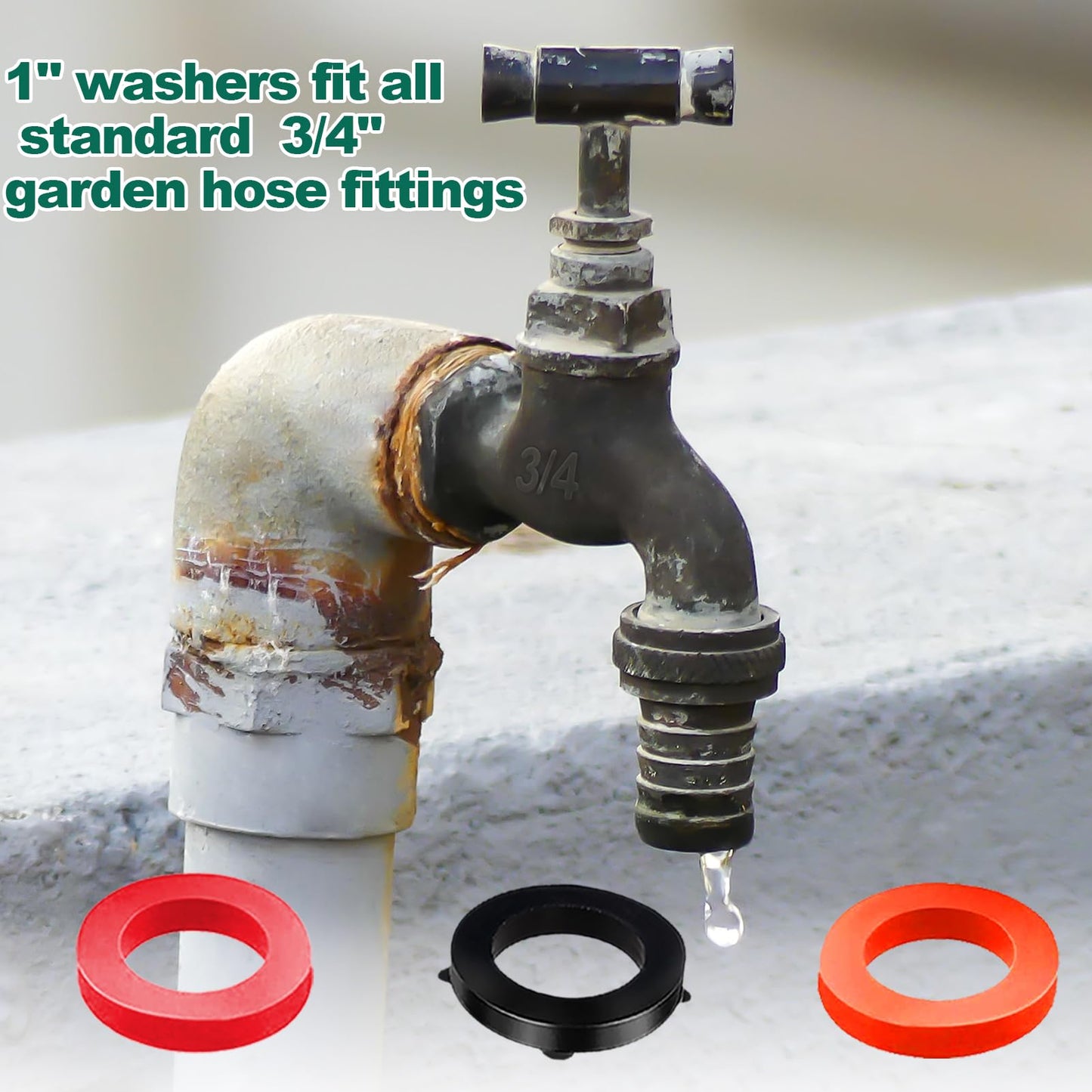 XBVV 32 Size 258 PC Faucet Washer Assortment and Plumbing Rubber Washers Kit for Assorted Garden Hose Washers Shower Head Plumbing Outdoor Faucets Stem Fitting Sealing Repair
