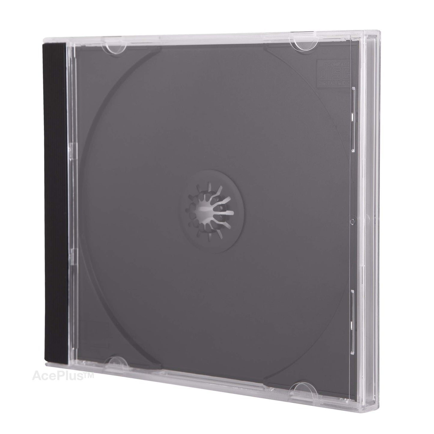 AcePlus Premium Single Disc Jewel Cases in Black with 10.4mm Standard Thickness and Assembled Tray (10-Pack)