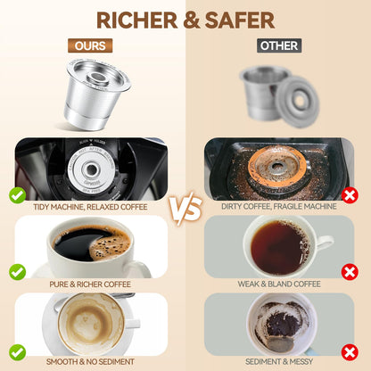 4 Pack Reusable K Cups Coffee Pods for Keurig 1.0: Stainless Steel Refillable K Cup - Reusable Coffee Filter for Keurig 1.0 Coffee Maker, Permanent, Eco-Friendly, Newest Design