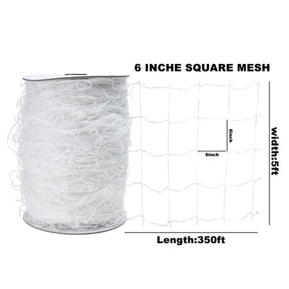 SanSanYa 5x350ft Garden Plant Trellis Netting, Heavy-Duty Polyester Trellis Net Roll,Square Mesh Netting for Climbing Plants, Cucumber, Vine, Vegetables, Grape, Flowers (5 * 350ft)