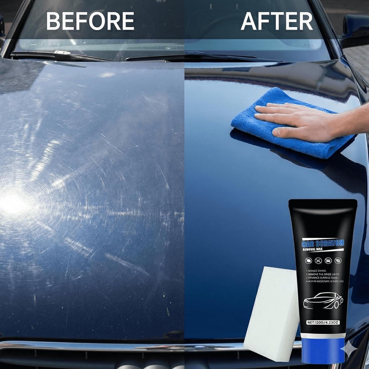 2026 New Upgraded Erase Car Scratch Remover for Deep Scratches, Car Paint Scratch Remover for Vehicles, Car Scratch Repair Kit, Cars Paint Scratch Repair（1PCS