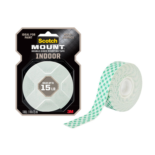 Scotch Indoor Mounting Tape, Double Sided Foam Tape, 1 in x 125 in (2.54 cm x 3.17 m)