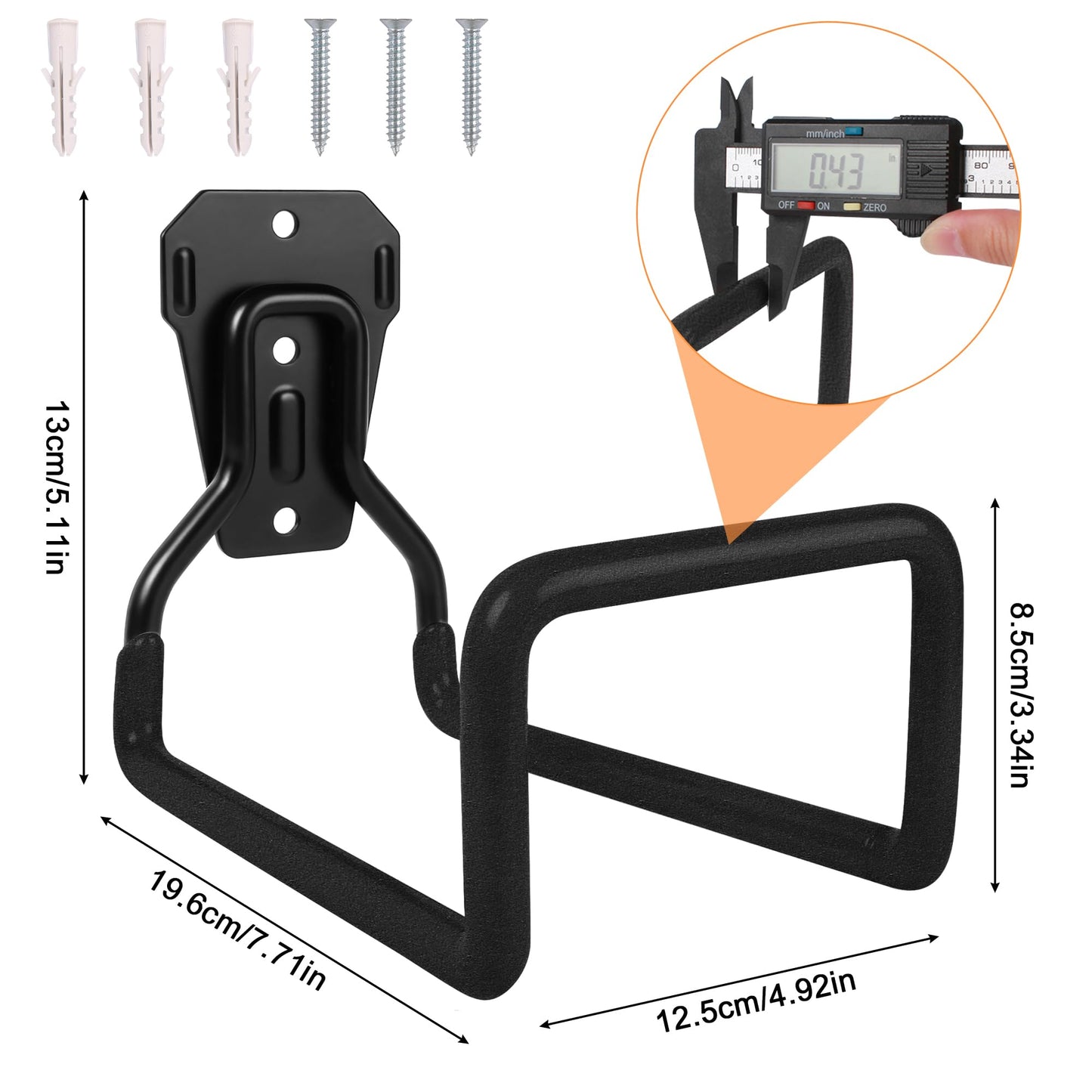 Pipigaty 2pcs Water Hose Reel Wall Mounted - Garden Hose Storage Sturdy Hose Stand Wall Hangers Heavy Duty Garage Hooks for Hanging Black