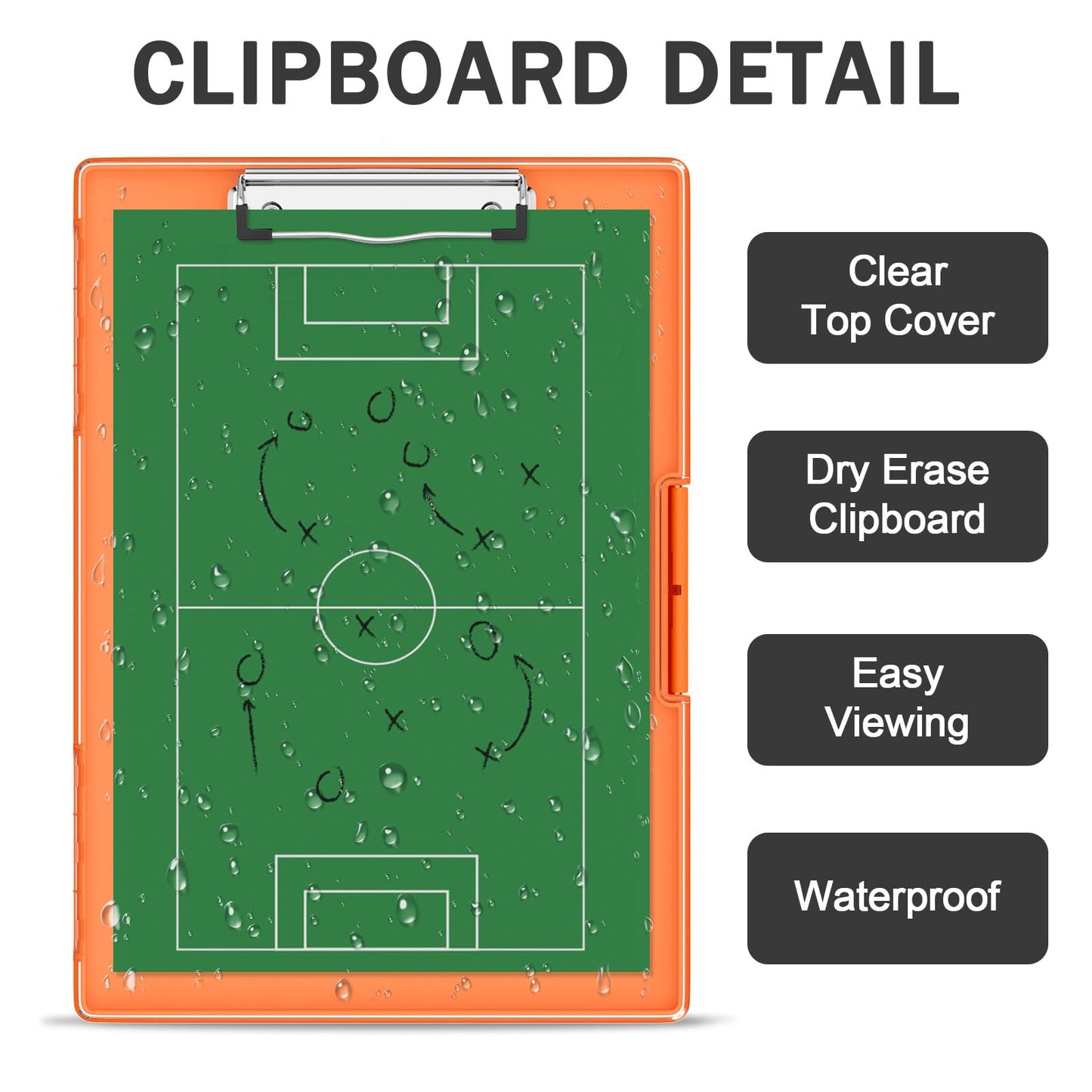 Rimilak Plastic Clipboard with Storage, Side Opening Clip Boards with 2 Storage Case, High Capacity Nursing Clipboards with Heavy Duty Clips for Work School Office Supplies, Orange