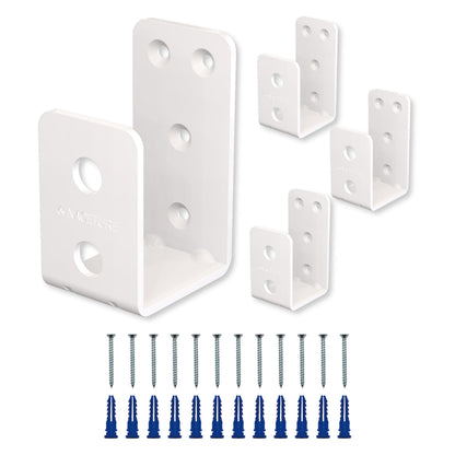 4 Pack Door Barricade Brackets – Heavy Duty 2x4 U Bracket Door Brace Reinforcement Plates with Screws, Wall Mount Security Bar Holder for Front Door Safety, Anti-Rust Steel, Easy Install