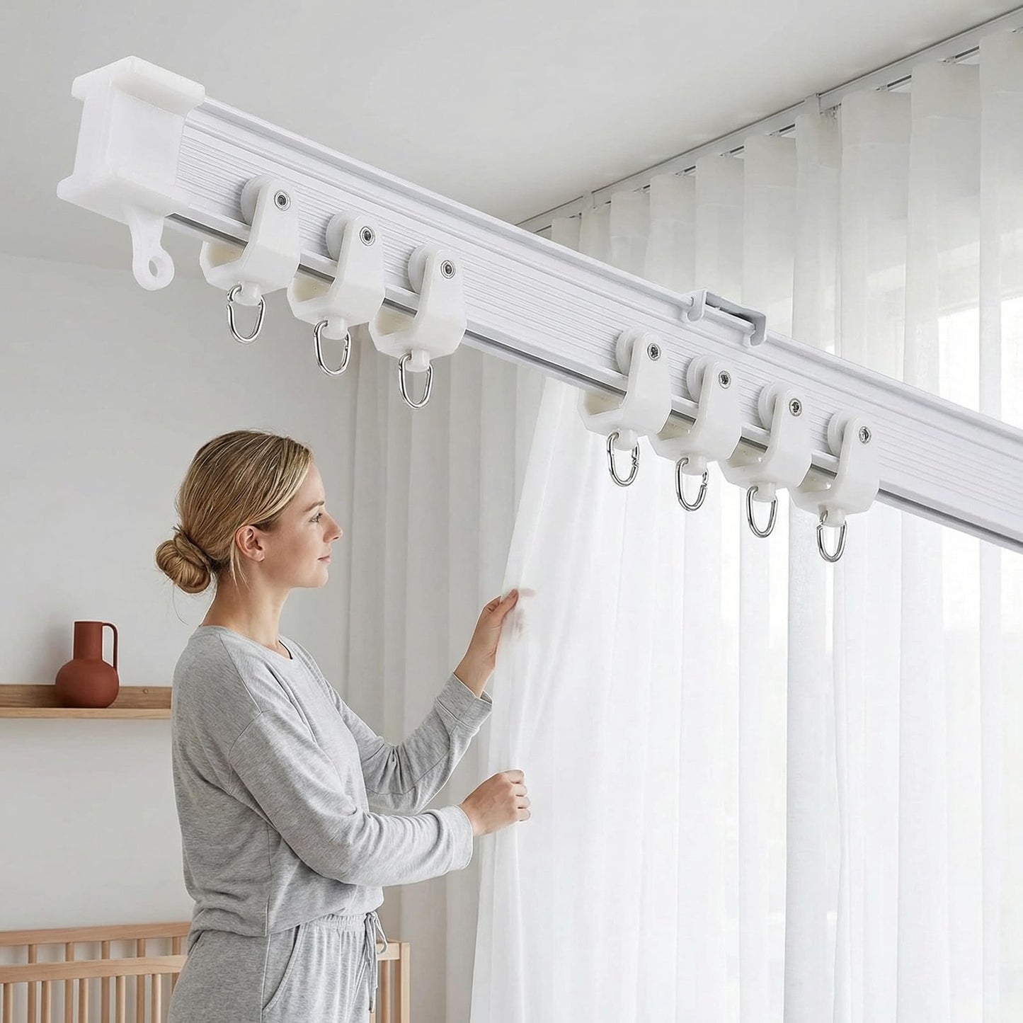 5 Meters (16.4FT) Flexible Bendable Ceiling Curtain Track,room divider, window treatment or bay, shower track, trailer motorhome Curtain Track, Room Divider, Ceiling Track for Curtains