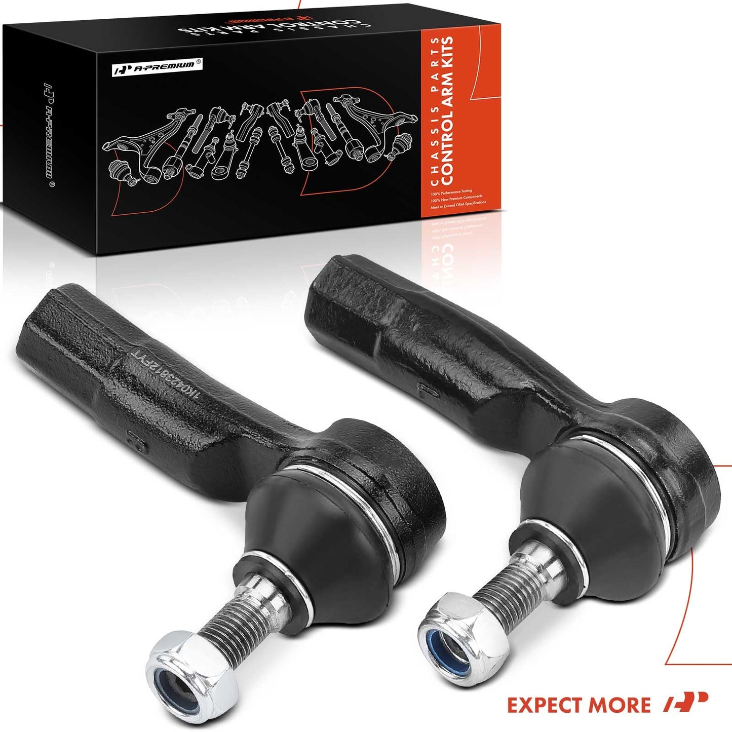 A-Premium 2Pcs Front Outer Tie Rod End Kit Compatible with Volkswagen Jetta, Passat, Golf, Golf Alltrack, Golf R, Golf SportWagen, Tiguan, Tiguan Limited, Beetle, CC, EOS & A3, A3 Quattro