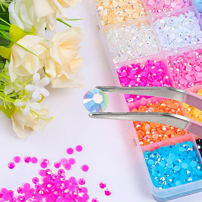 24 Colors Resin Jelly Rhinestones for Bedazzling Kit, 19200Pcs Multicolor 3mm Bedazzle Kits, Bedazzling Kit with Glue 3 PCS, Bedazzled Kits for Nail Art Crafting Book Makeup Clothing Shoes Diamond Art