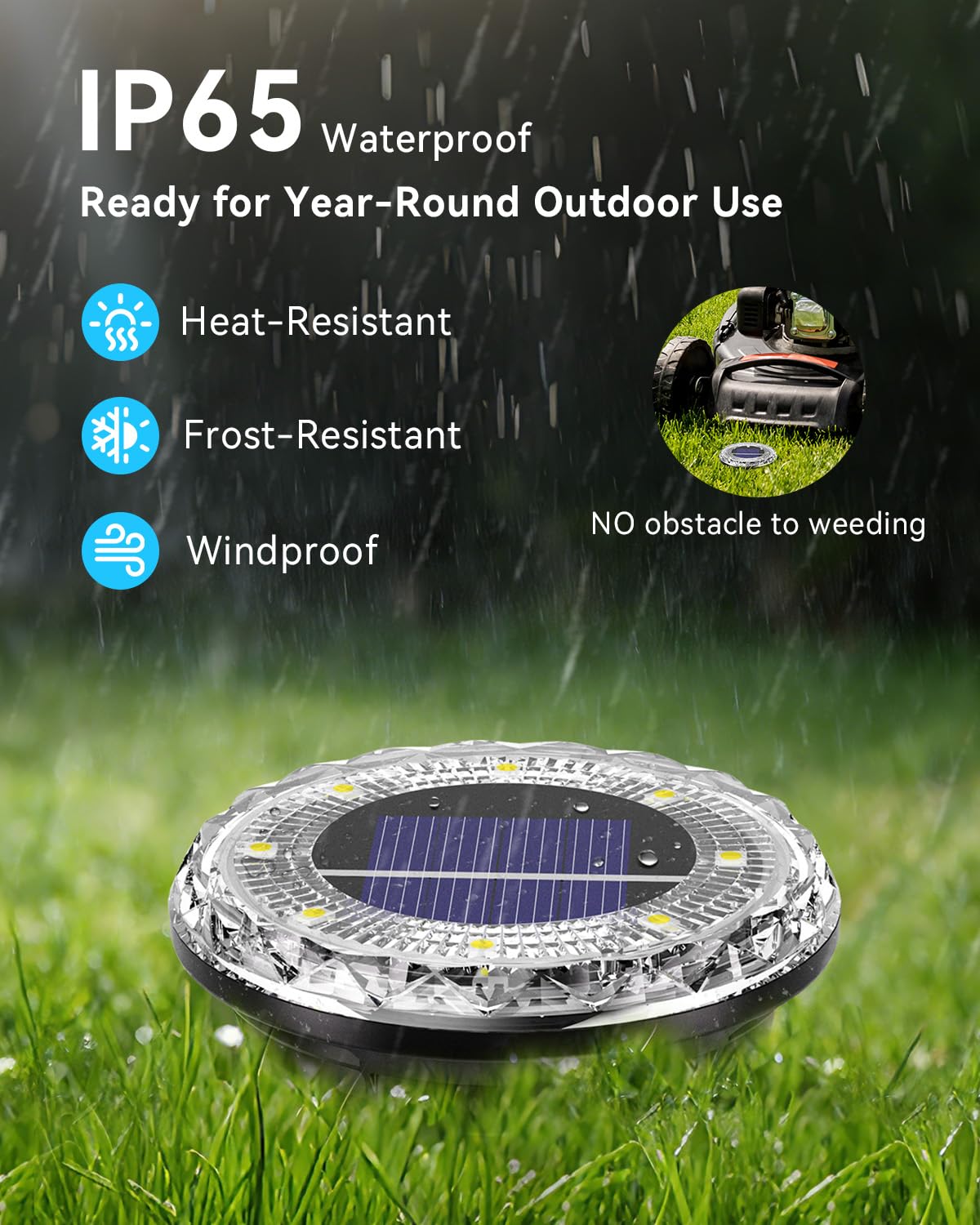 Solar Ground Lights Outdoor，12 Pack 8 LED Solar Pathway Lights Up to 8–10H IP65 Waterproof Landscape Lighting for Lawn Yard Deck Patio Walkway (Warm White)